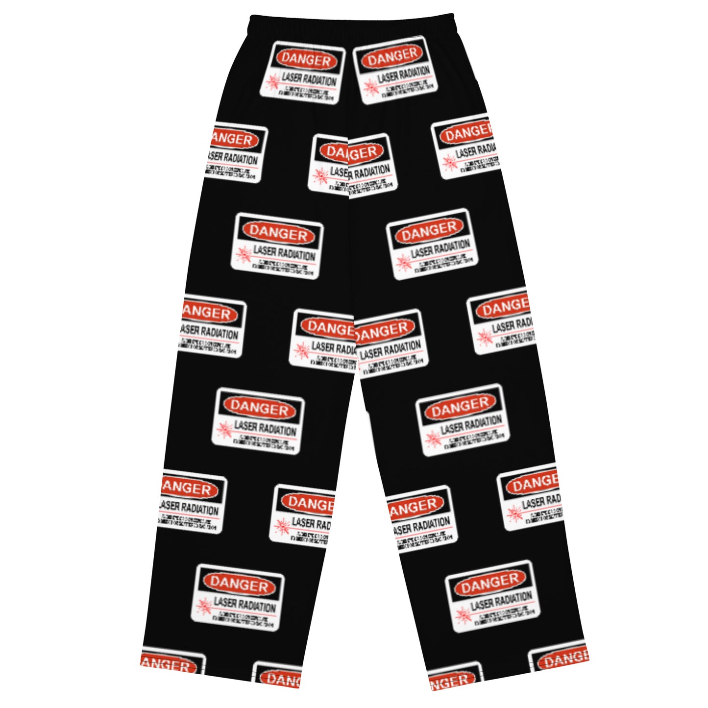 Danger! Laser Radiation (English) - unisex wide-leg pajama pants