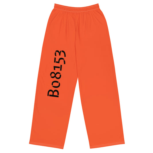 Model B08153L (orange) - unisex wide-leg pajama pants